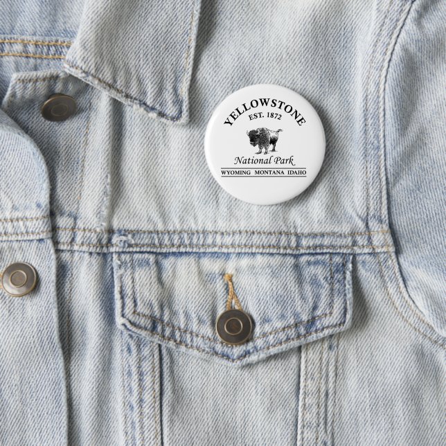 yellowstone national park Wyoming 6 Cm Round Badge (In Situ)