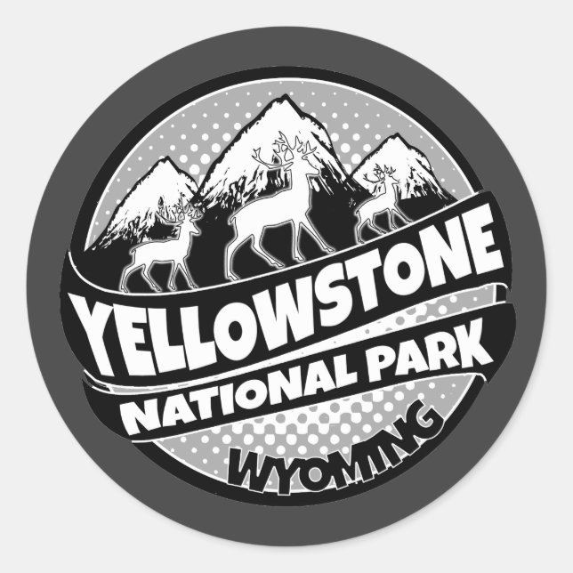 Yellowstone National Park Wyoming black sticker (Front)