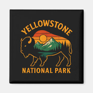 Yellowstone National Park Wyoming Buffalo Bison Su Magnet