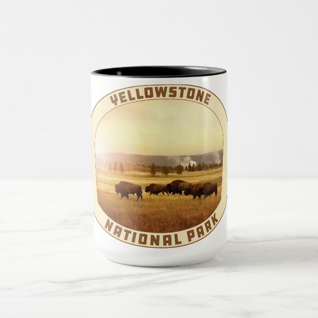 Yellowstone National Park Wyoming Montana Idaho Mug (Center)