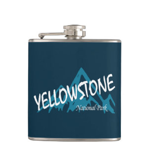 Yellowstone National Park Wyoming Montana Mountain Hip Flask
