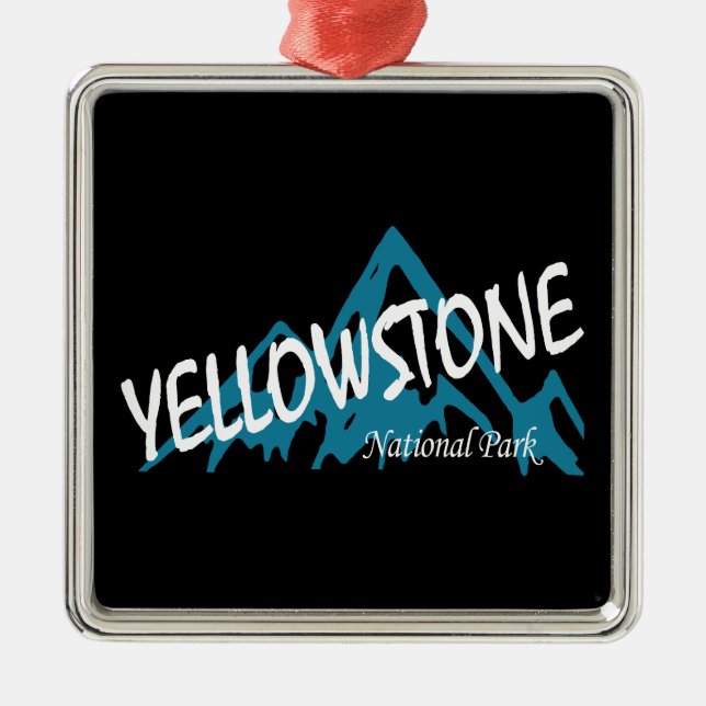 Yellowstone National Park Wyoming Montana Mountain Metal Ornament (Front)