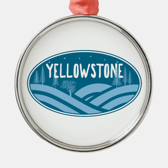 Yellowstone National Park Wyoming Montana Outdoors Metal Ornament (Front)