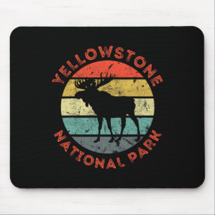 Yellowstone National Park Wyoming Moose Hiking Vin Mouse Pad