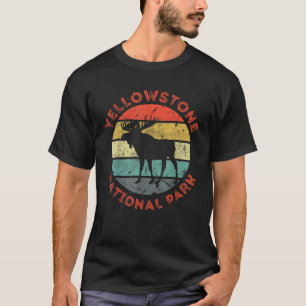 Yellowstone National Park Wyoming Moose Hiking Vin T-Shirt