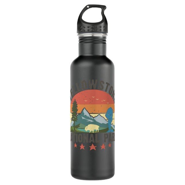 Yellowstone National Park Wyoming mountains landsc 710 Ml Water Bottle (Front)