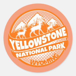 Yellowstone National Park Wyoming orange sticker