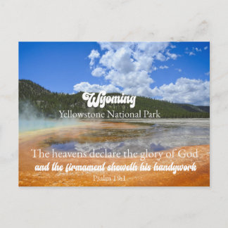 Yellowstone National Park Wyoming Psalm 19:1 Holiday Postcard