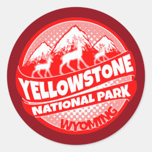 Yellowstone National Park Wyoming red sticker