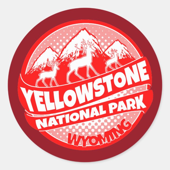 Yellowstone National Park Wyoming red sticker (Front)