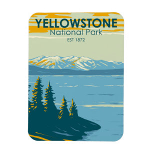 Yellowstone National Park Yellowstone Lake Vintage Magnet