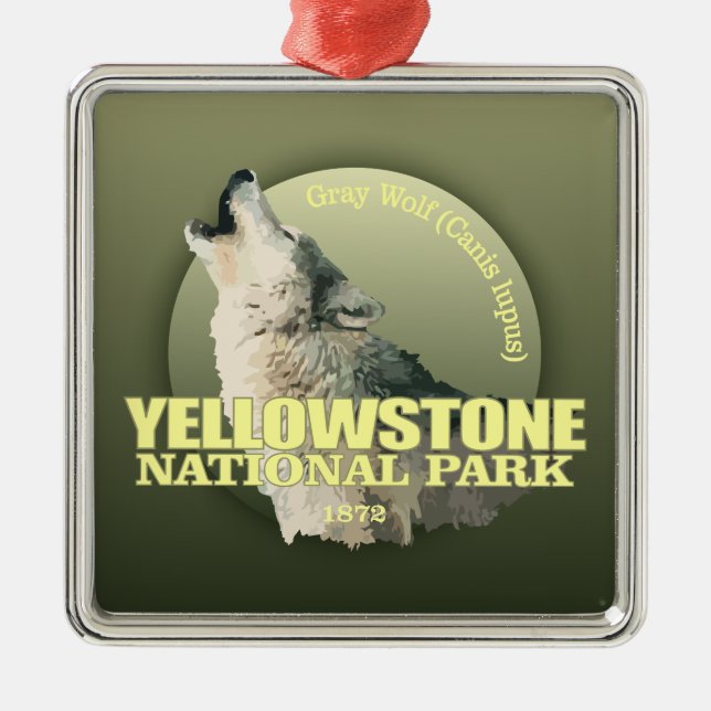 Yellowstone NP (Grey Wolf) WT Metal Ornament (Front)