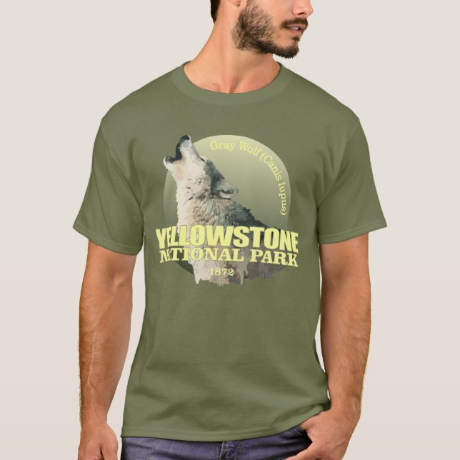 Yellowstone NP (Grey Wolf) WT T-Shirt (Front)