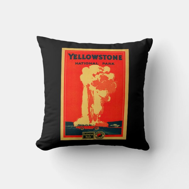 Yellowstone, Old Faithful Advertising Poster Cushion (Front)
