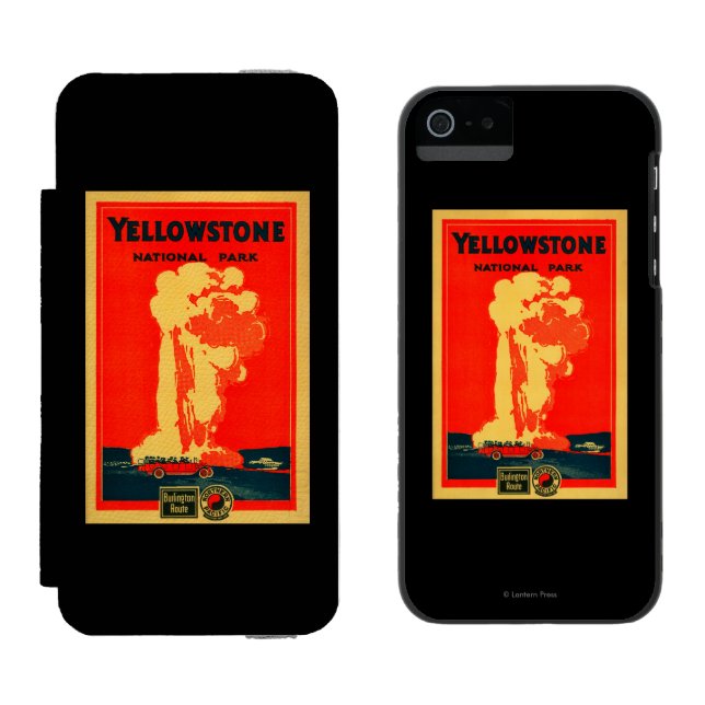 Yellowstone, Old Faithful Advertising Poster Incipio iPhone Wallet Case (Side by Side)