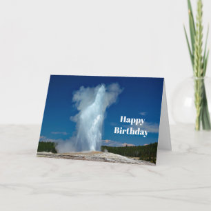 Yellowstone Old Faithful Landscape Photo Birthday Card