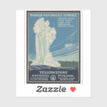 Yellowstone Old Faithful Park Vintage Poster
