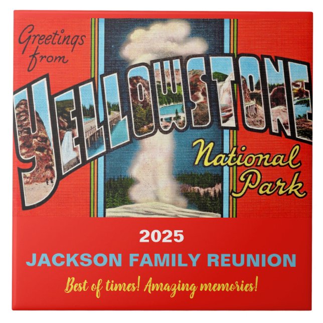 Yellowstone Park Memory Tile (Front)