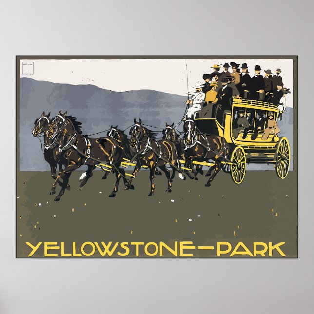 Yellowstone-Park, Vintage Poster (Front)