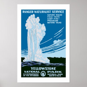 Yellowstone Park Vintage Travel Poster
