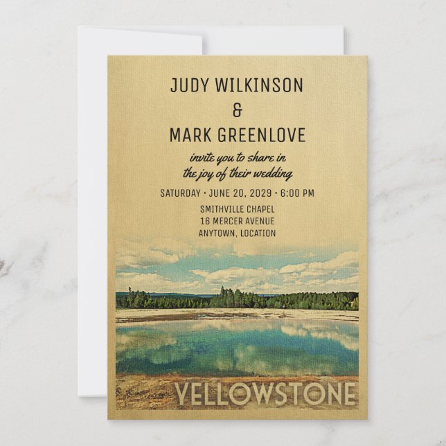 Yellowstone Park Wedding Invitation (Front)