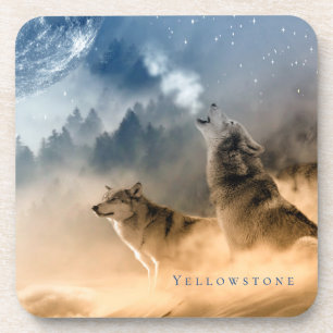 Yellowstone Plastic Coaster-The Wolves  Beverage C Coaster