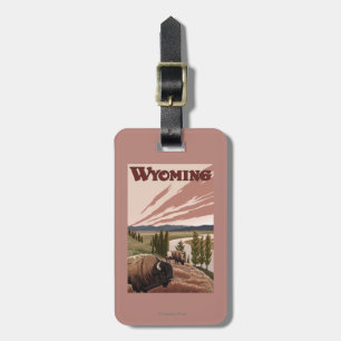 Yellowstone River Bison Vintage Travel Poster Luggage Tag
