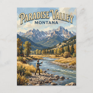 Yellowstone River fly fishing in Paradise Valley Postcard