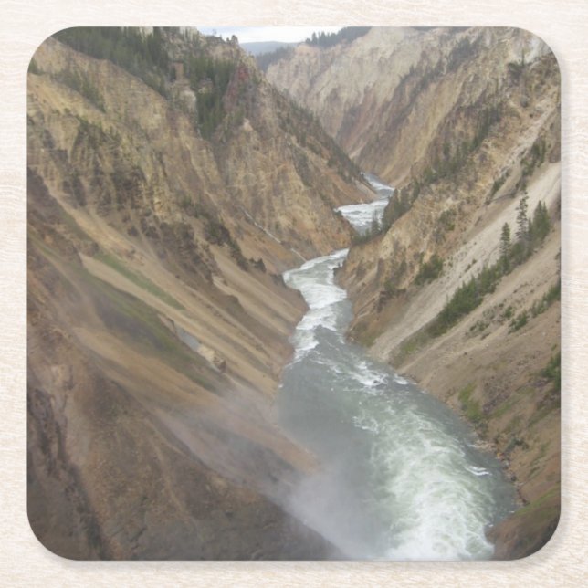 Yellowstone River Square Paper Coaster (Front)