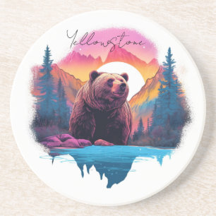 Yellowstone Sandstone Coaster Bear