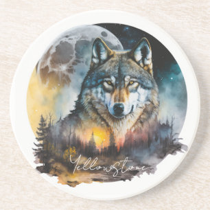 Yellowstone Sandstone Coaster Wolf