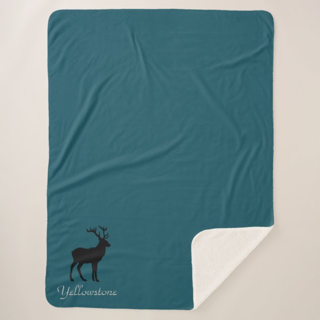 Yellowstone Sherpa Blanket Throw Elk (Front)