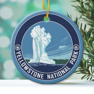 Yellowstone Souvenir - SINGLE-SIDED Ceramic Tree Decoration