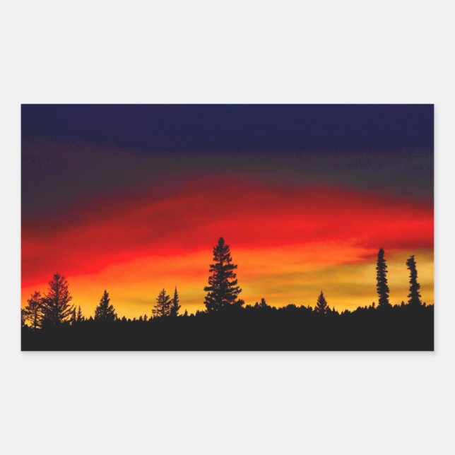 Yellowstone Sunset Rectangular Sticker (Front)