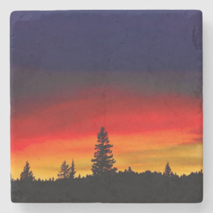 Yellowstone Sunset Stone Coaster