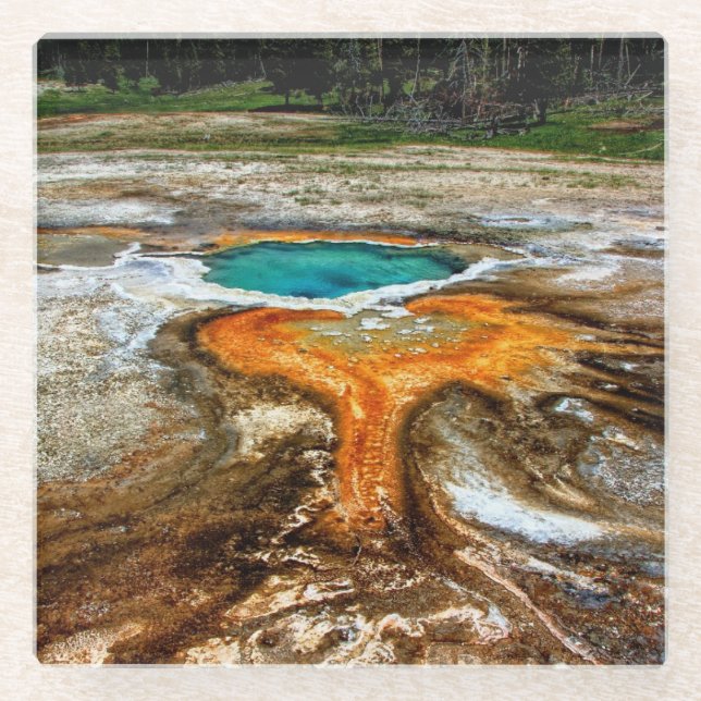 Yellowstone Thermal Pool Glass Coaster (Front)