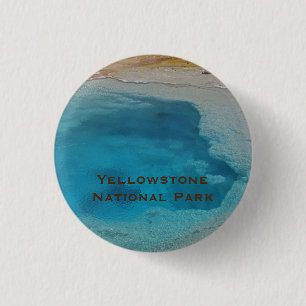 Yellowstone Unique Blue Pool Photo National Park 3 Cm Round Badge