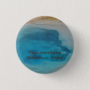 Yellowstone Unique Blue Pool Photo National Park 3 Cm Round Badge