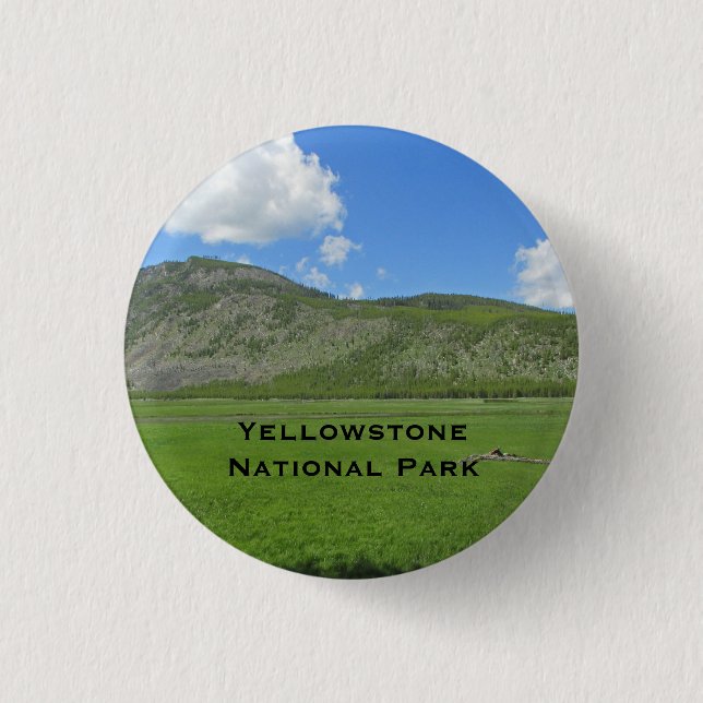 Yellowstone Unique Landscape Photo National Park 3 Cm Round Badge (Front)
