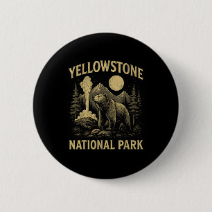 Yellowstone Us National Park Bear Vintage Camping 6 Cm Round Badge