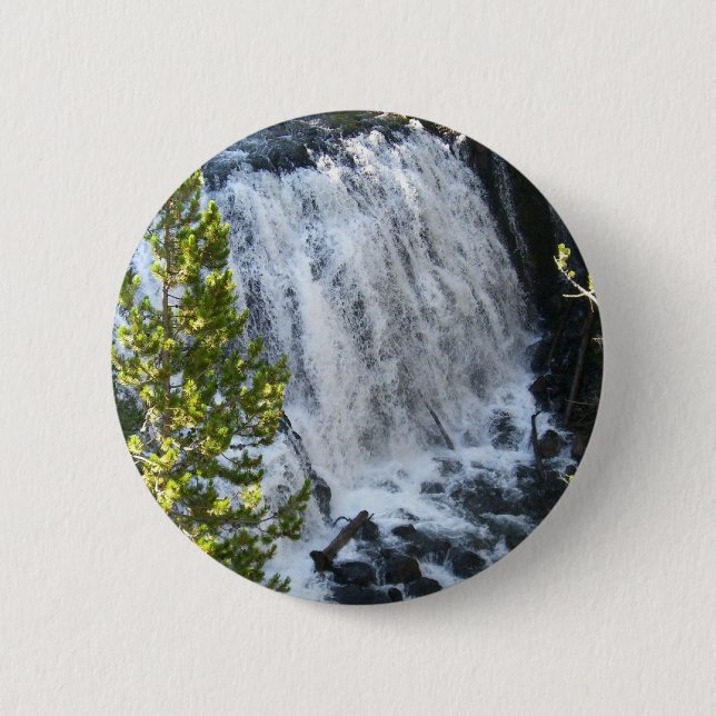Yellowstone Waterfall 6 Cm Round Badge (Front)