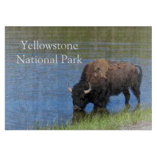 Yellowstone Wild Buffalo in Pond Cutting Board