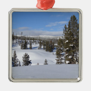 Yellowstone Winter Landscape Photography Metal Tree Decoration