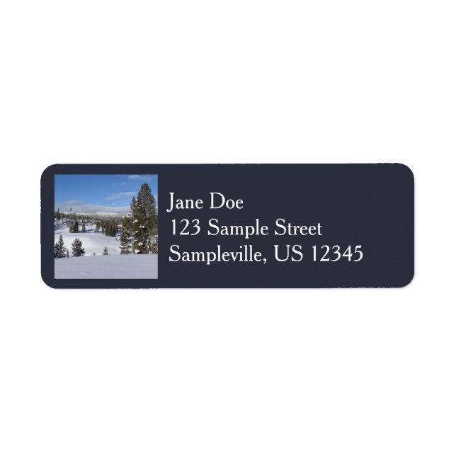 Yellowstone Winter Landscape Photography Return Address Label (Front)