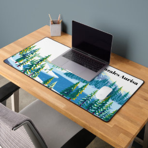 Yellowstone Winter Snow Landscape Gaming Desk Mat