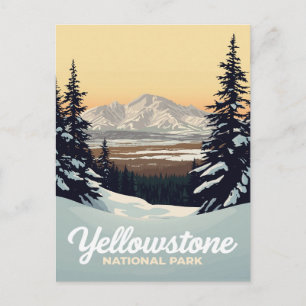 Yellowstone Winter Snow Mountains Postcard