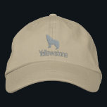 Yellowstone Wolf Embroidered Baseball Cap<br><div class="desc">This baseball cap is shown with a embroidered stitch Yellowstone wolf image design.
Cap colour Khaki,  thread colour demo in iris/lavender. Choose colour and style
Customise this cap or buy as is.</div>