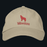 Yellowstone Wolf Embroidered Baseball Cap<br><div class="desc">This baseball cap is shown with a embroidered stitch Yellowstone wolf image design.
Cap colour Khaki,  thread colour demo in Burnt Orange. Choose colour and style
Customise this cap or buy as is.</div>