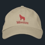 Yellowstone Wolf Embroidered Baseball Cap<br><div class="desc">This baseball cap is shown with a embroidered stitch Yellowstone wolf image design.
Cap colour Khaki,  thread colour demo in Burnt Orange. Choose colour and style
Customise this cap or buy as is.</div>