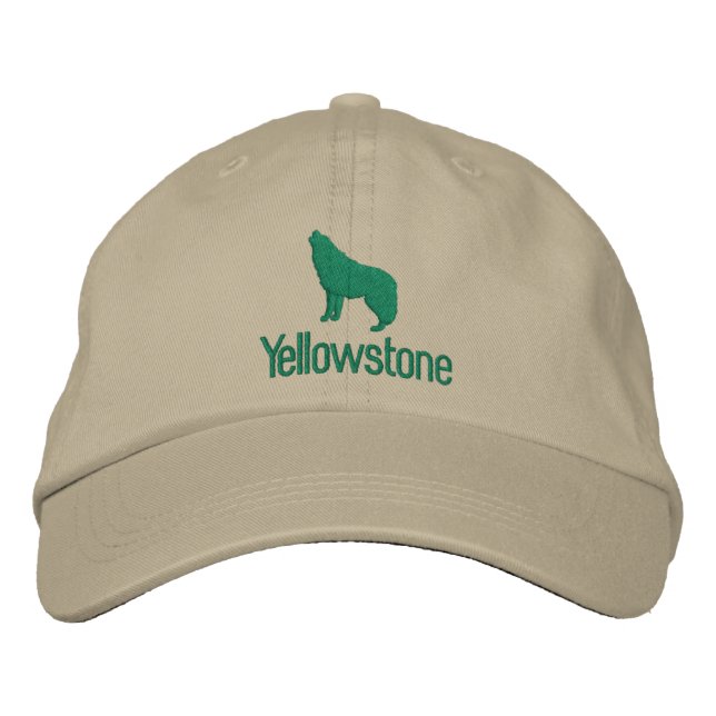 Yellowstone Wolf Embroidered Baseball Cap (Front)